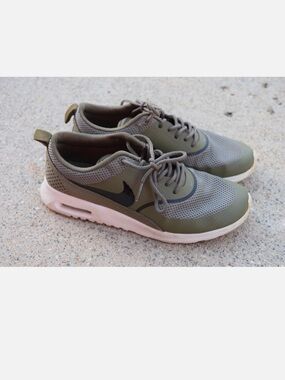 Nike Olive Green and Black Women's Athletic Sneakers